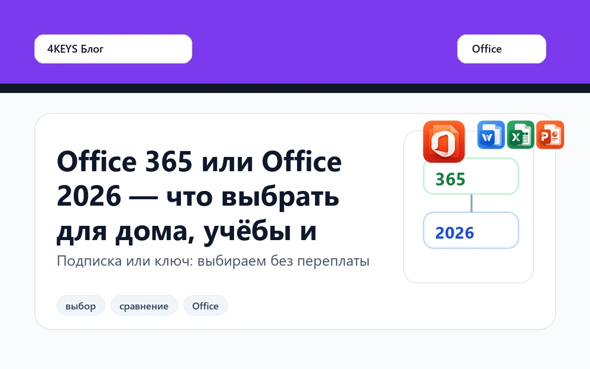 Office 365 или Office 2026 — что выбрать для дома, учёбы и работы