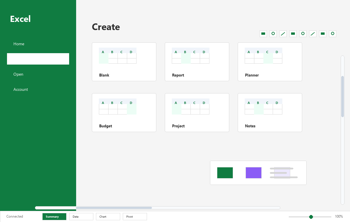 Скриншот Microsoft Excel 2013 с экраном шаблонов
