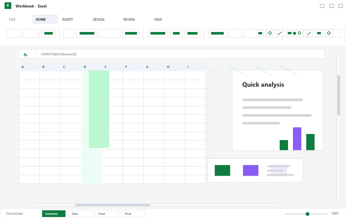 Скриншот Microsoft Excel 2013 с рабочей книгой