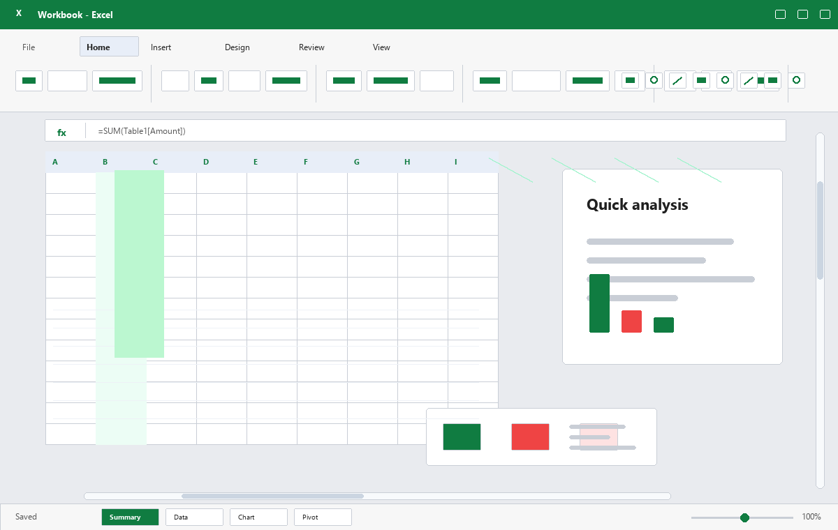 Скриншот Microsoft Excel 2016 с рабочей книгой