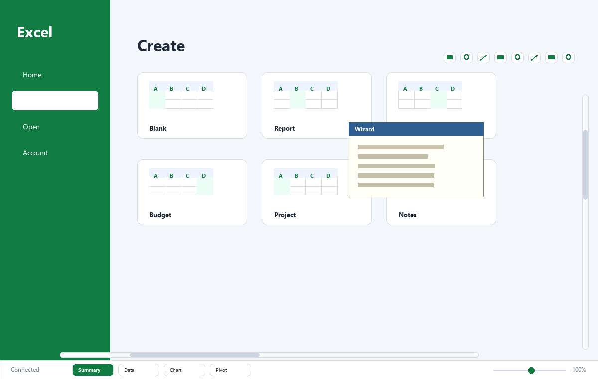 Скриншот Microsoft Excel 2021 с экраном шаблонов