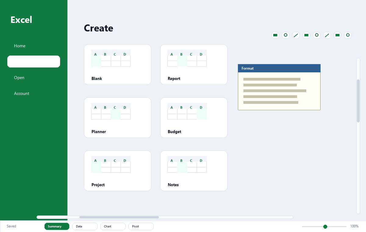 Скриншот Microsoft Excel 2024 с экраном шаблонов