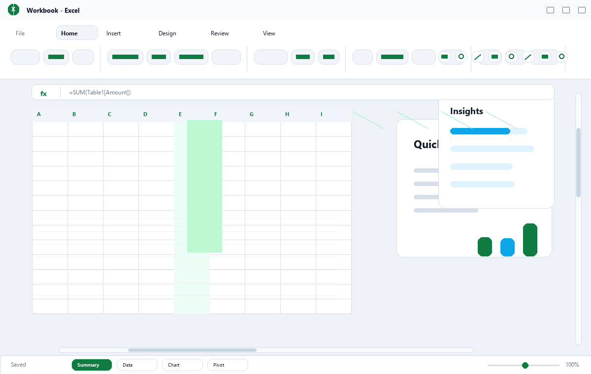 Скриншот Microsoft Excel 2024 с рабочей книгой