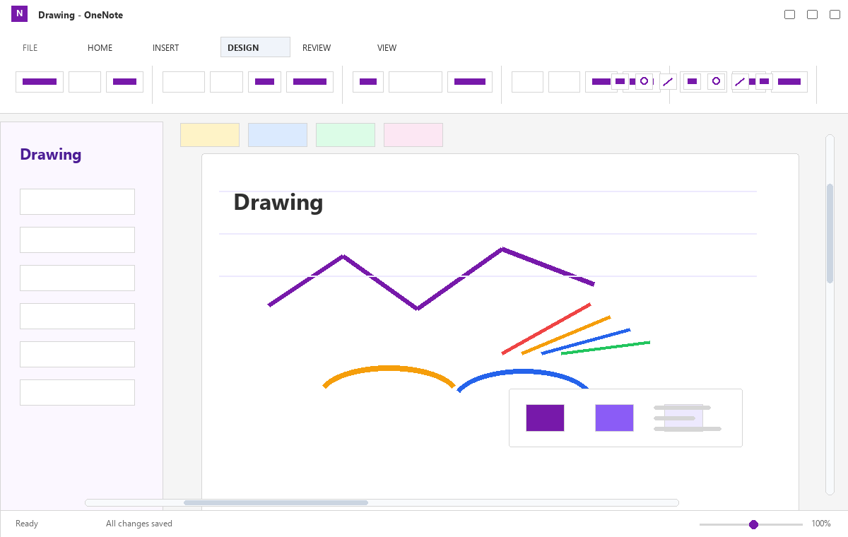 Скриншот Microsoft OneNote 2013 с рукописными заметками