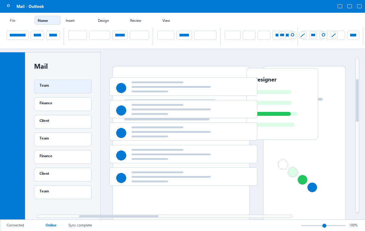Скриншот Microsoft Outlook 2019 с папкой входящих
