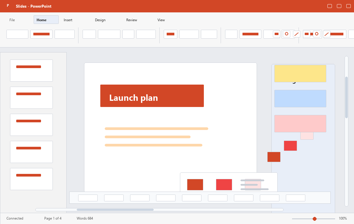 Скриншот Microsoft PowerPoint 2016 с редактором слайдов