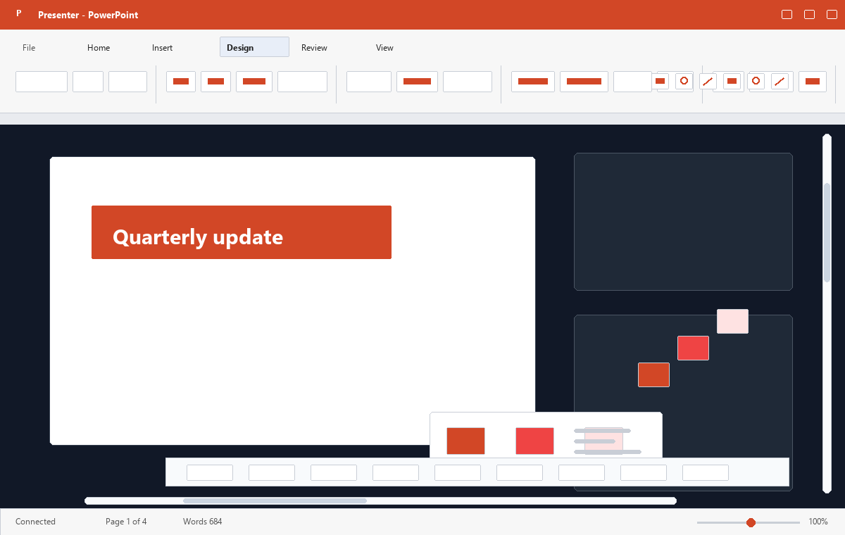 Скриншот Microsoft PowerPoint 2016 с режимом докладчика