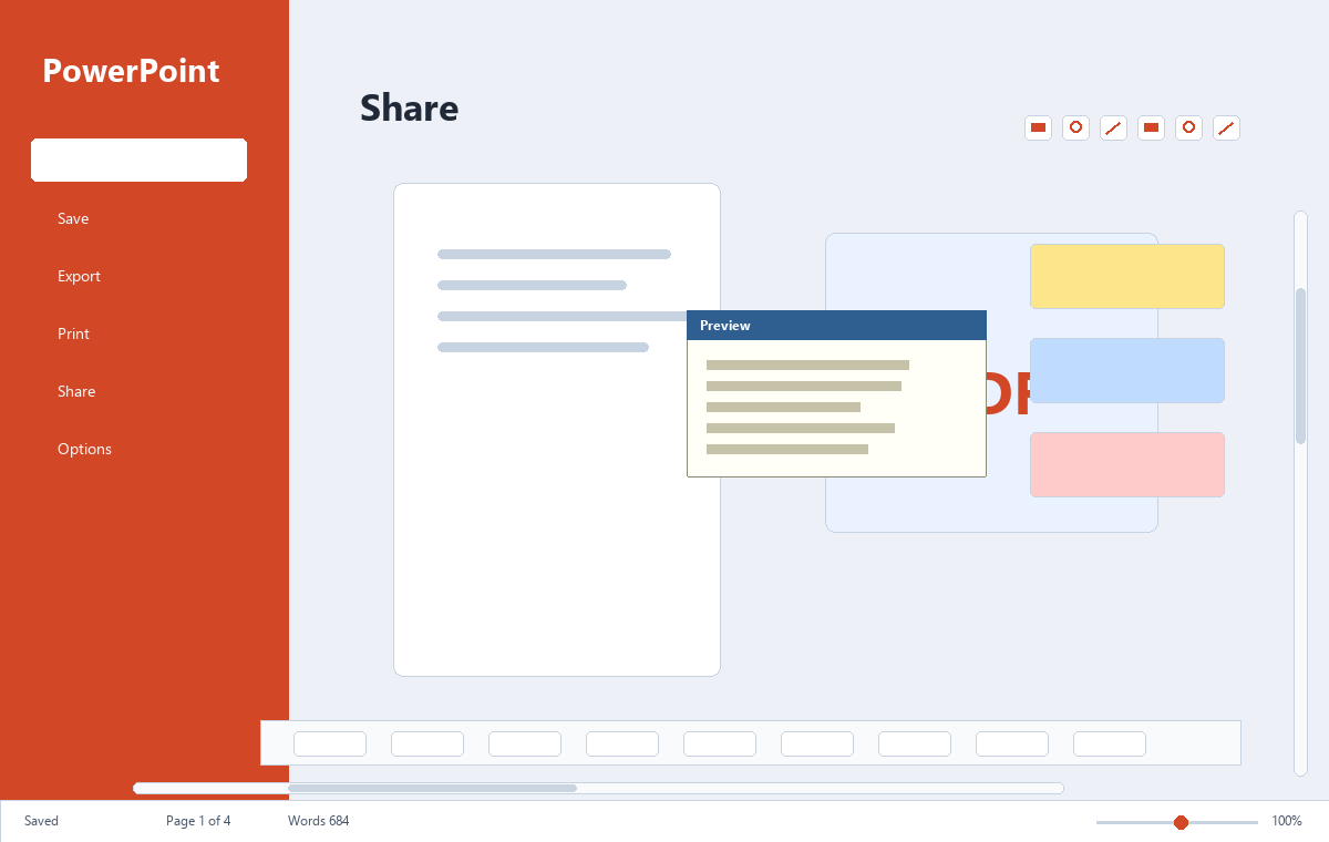 Скриншот Microsoft PowerPoint 2019 с экспортом презентации
