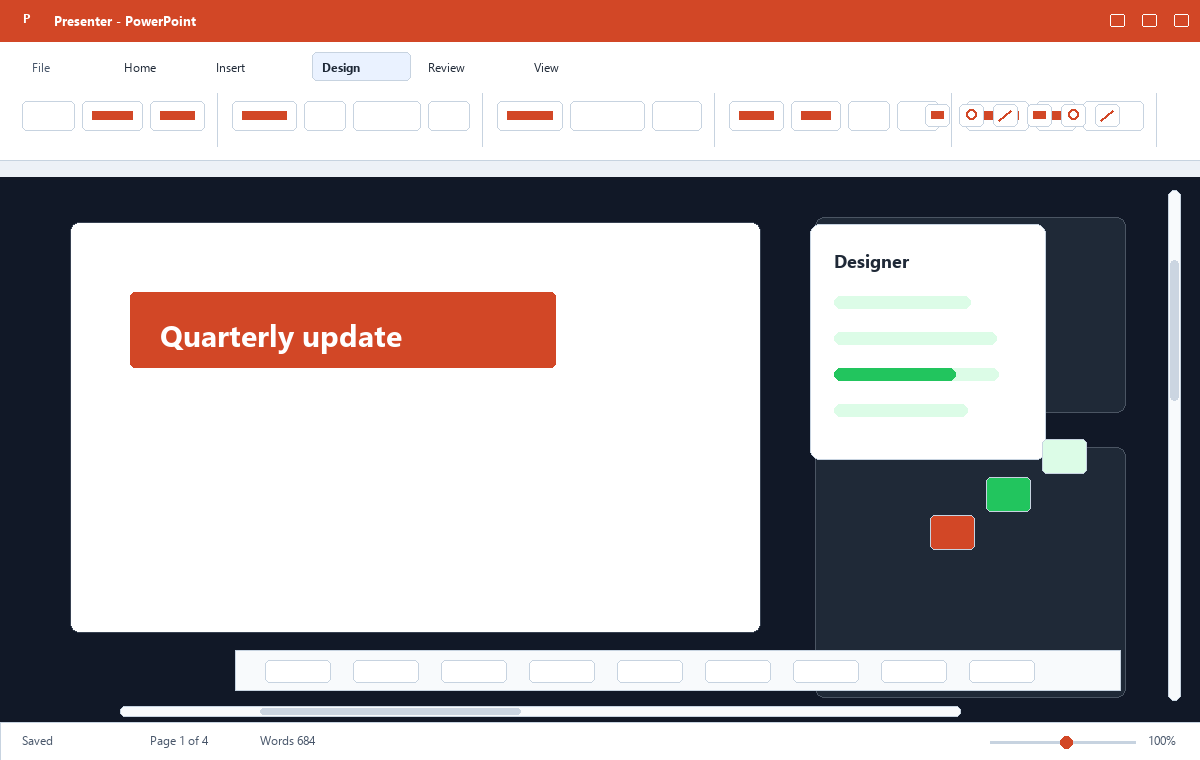 Скриншот Microsoft PowerPoint 2019 с режимом докладчика