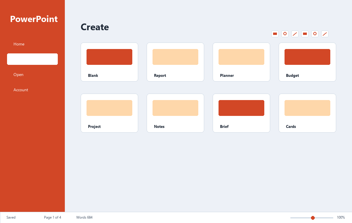 Скриншот Microsoft PowerPoint 2019 с экраном шаблонов