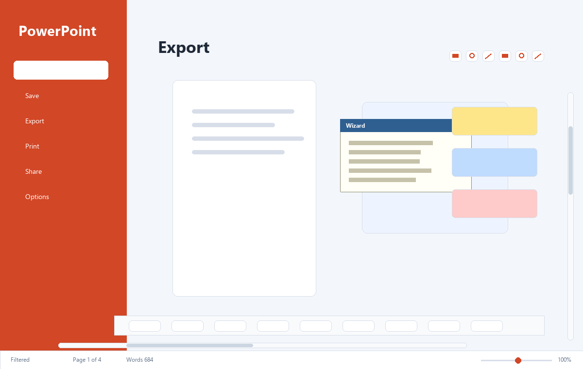 Скриншот Microsoft PowerPoint 2021 с экспортом презентации