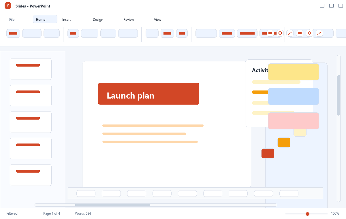 Скриншот Microsoft PowerPoint 2021 с редактором слайдов