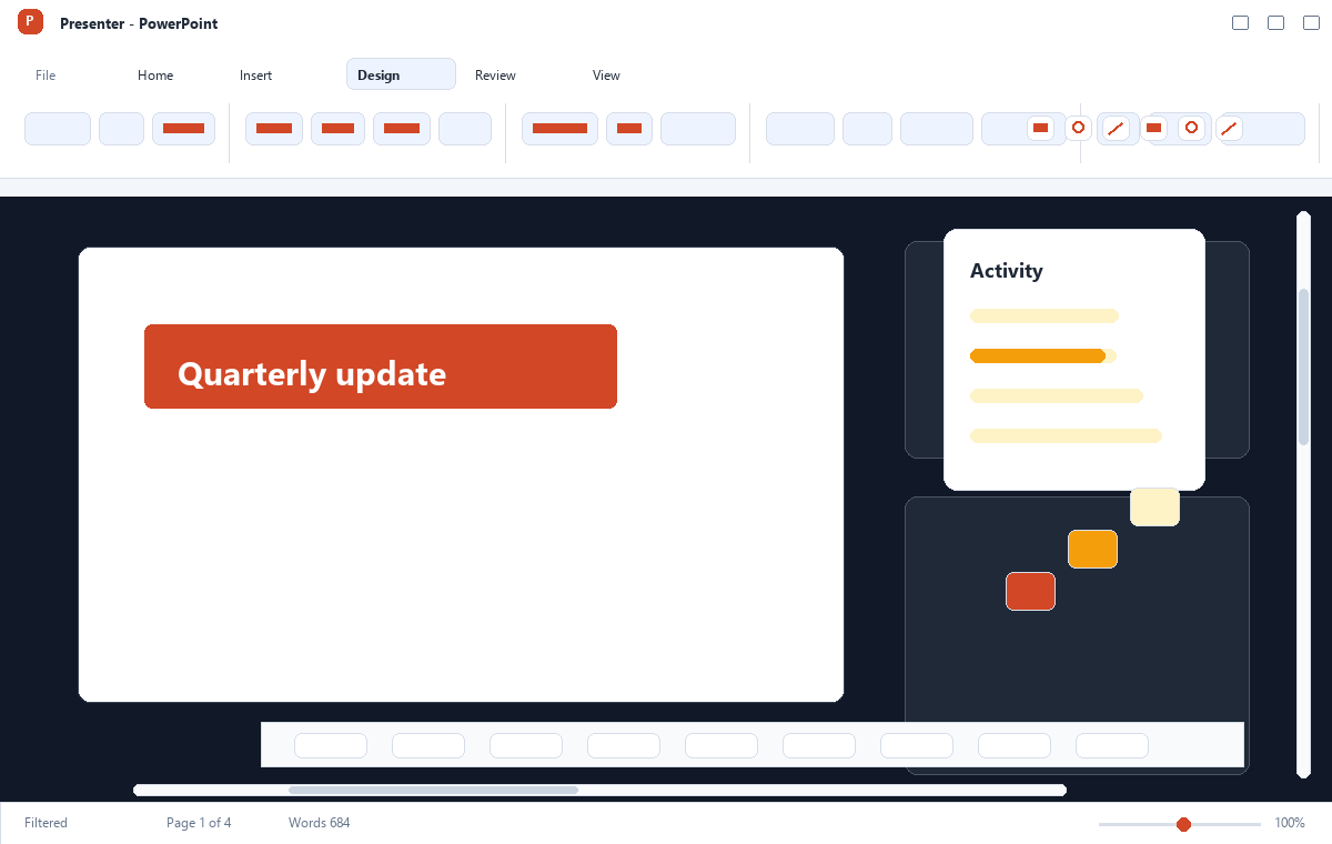 Скриншот Microsoft PowerPoint 2021 с режимом докладчика