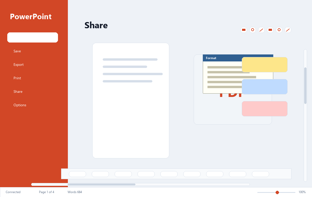 Скриншот Microsoft PowerPoint 2024 с экспортом презентации