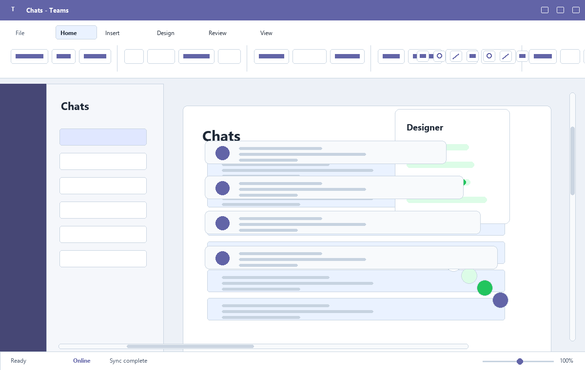 Скриншот Microsoft Teams 2019 с рабочим чатом