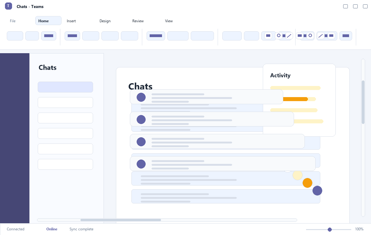 Скриншот Microsoft Teams 2021 с рабочим чатом