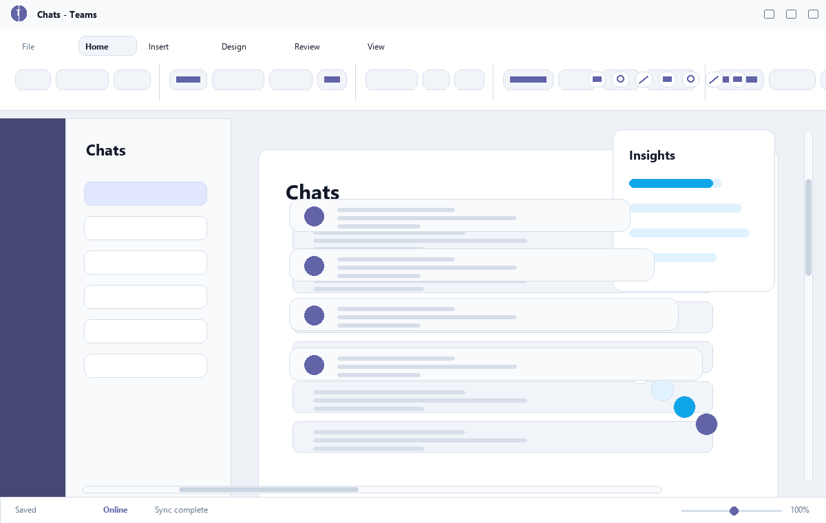 Скриншот Microsoft Teams 2024 с рабочим чатом