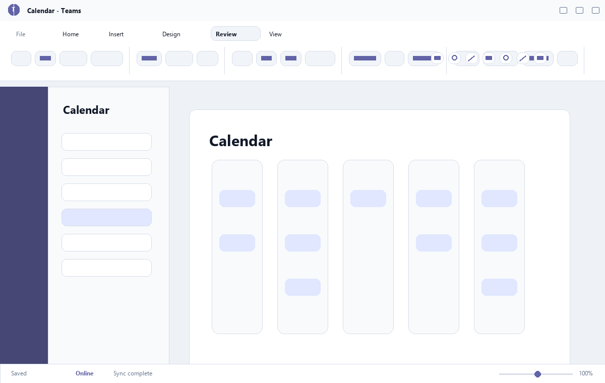 Скриншот Microsoft Teams 2024 с календарём встреч
