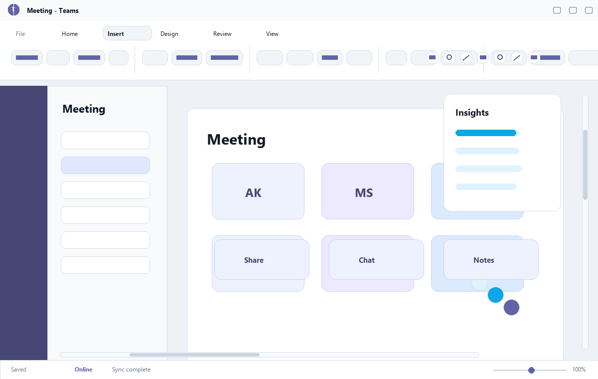 Скриншот Microsoft Teams 2024 с видеовстречей