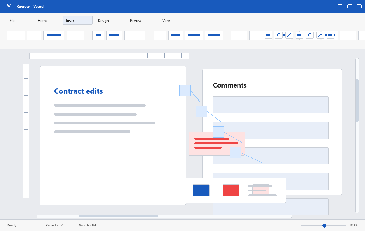 Скриншот Microsoft Word 2016 с инструментами проверки