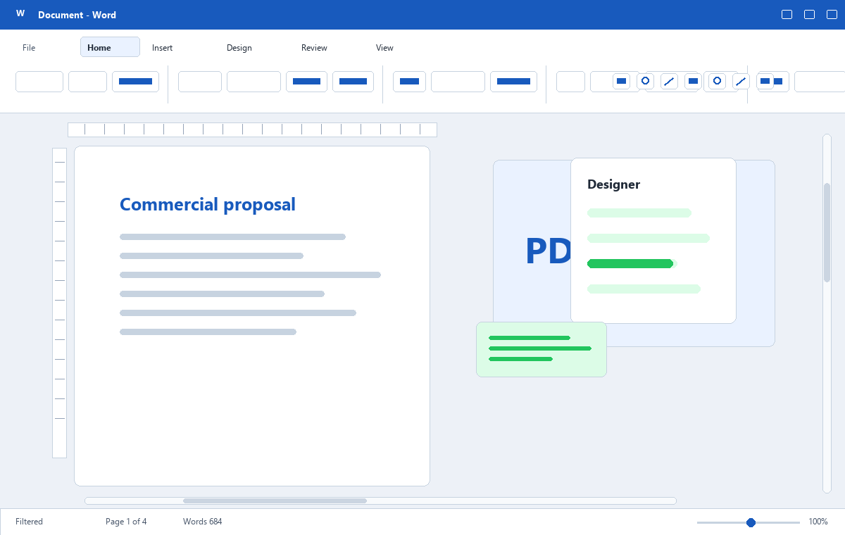 Скриншот Microsoft Word 2019 с документом