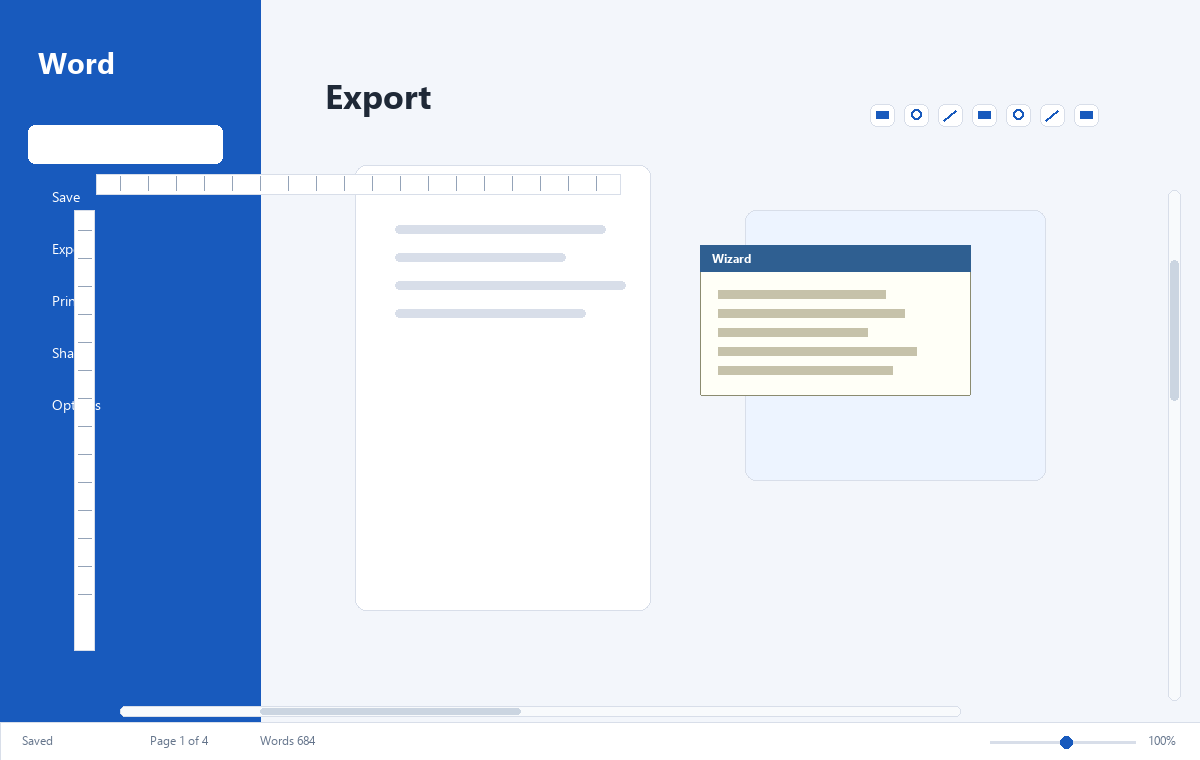 Скриншот Microsoft Word 2021 с экспортом документа