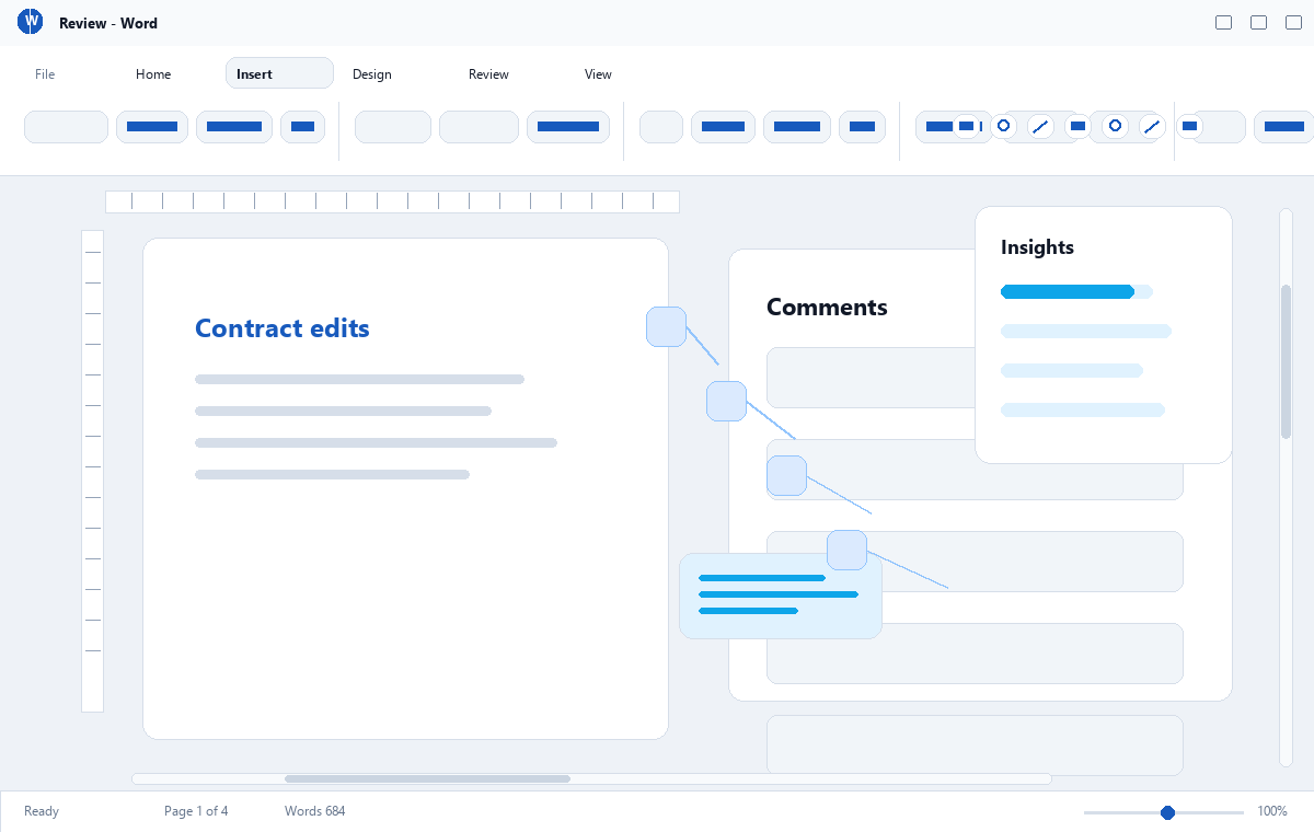 Скриншот Microsoft Word 2024 с инструментами проверки